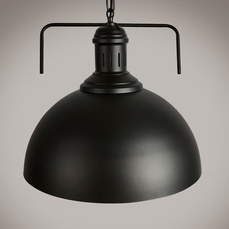 Retro Industrial Pendant Light Creative Single Head Iron Art Hanging Lamp E27 Bulb Perfect for Kitchen Dining Room Bedroom Living Room (Color:Black Size: + Warm White)