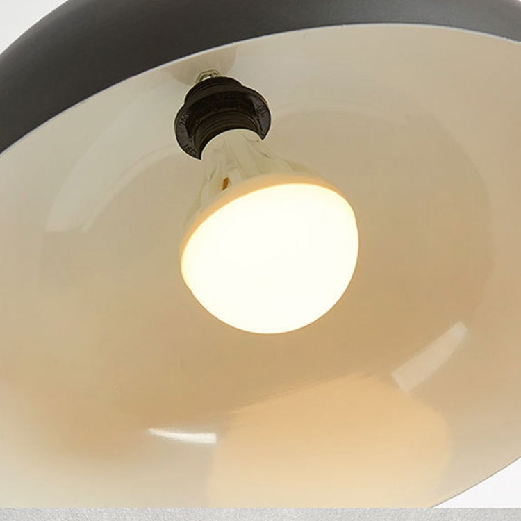 Retro Industrial Pendant Light Creative Single Head Iron Art Hanging Lamp E27 Bulb Perfect for Kitchen Dining Room Bedroom Living Room (Color:Black Size: + Cold White)