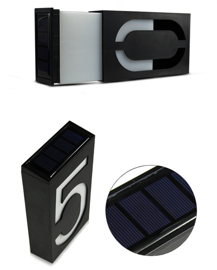 0.36W Solar Powered Wall Mount 6 LEDs Lighting Doorplate Lamp House Number Porch Lights with Solar Pannel(2)