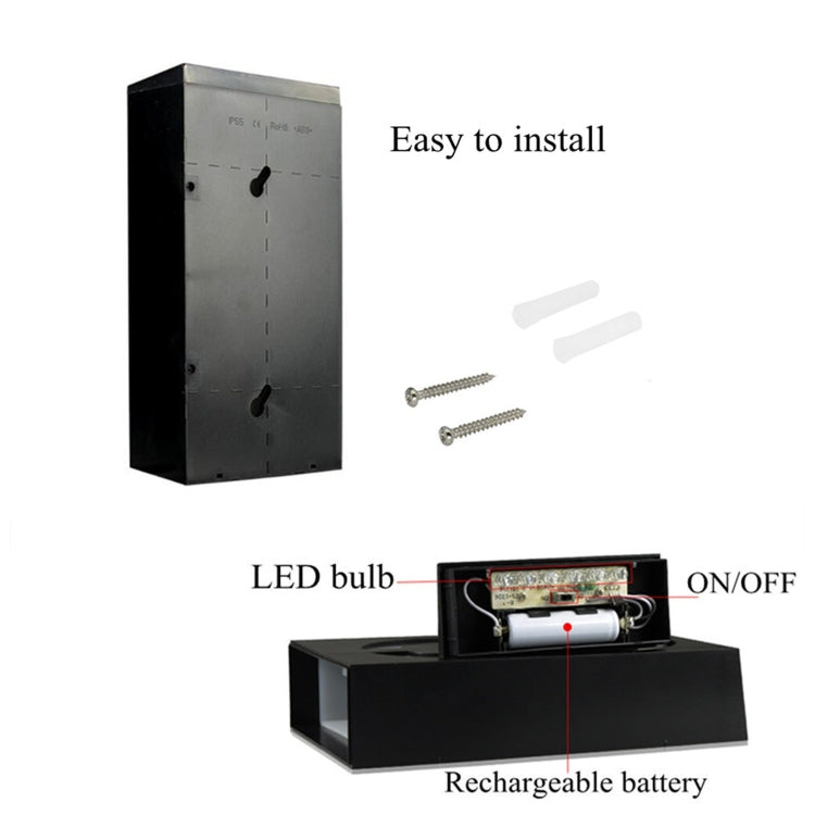 0.36W Solar Powered Wall Mount 6 LEDs Lighting Doorplate Lamp House Number Porch Lights with Solar Pannel(2)