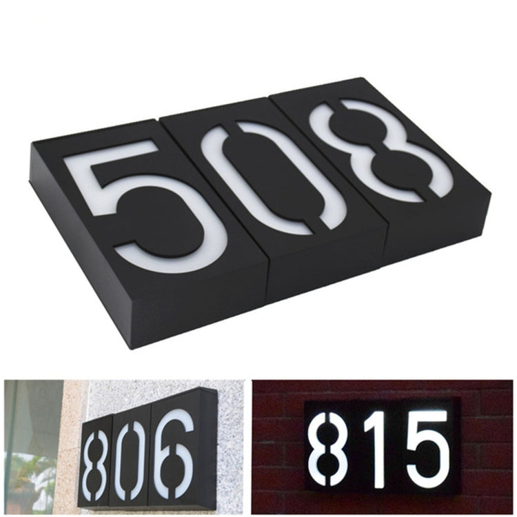 0.36W Solar Powered Wall Mount 6 LEDs Lighting Doorplate Lamp House Number Porch Lights with Solar Pannel(2)