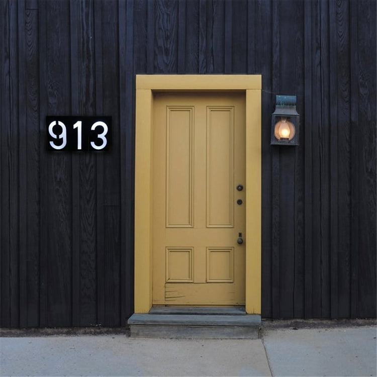 0.36W Solar Powered Wall Mount 6 LEDs Lighting Doorplate Lamp House Number Porch Lights with Solar Pannel(5)