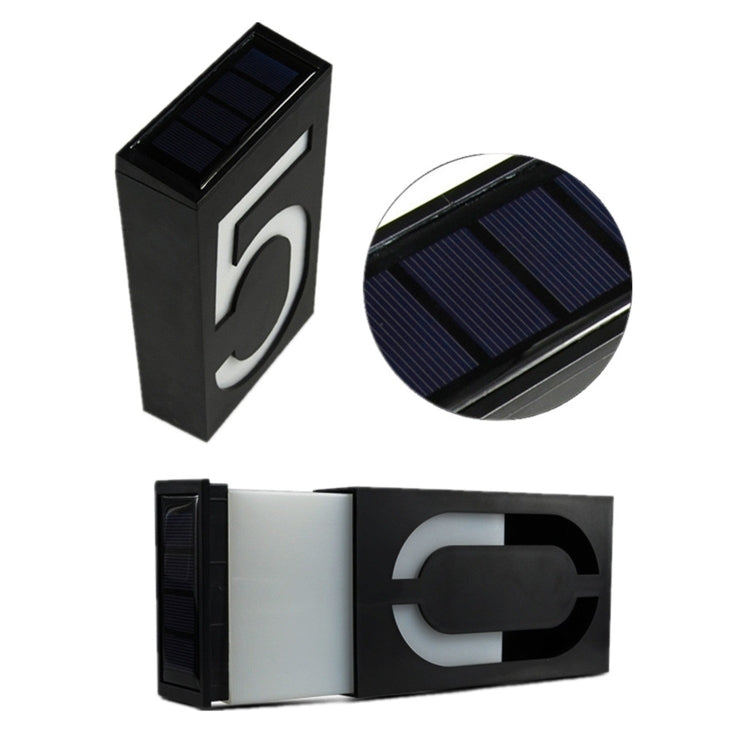 0.36W Solar Powered Wall Mount 6 LEDs Lighting Doorplate Lamp House Number Porch Lights with Solar Pannel(5)