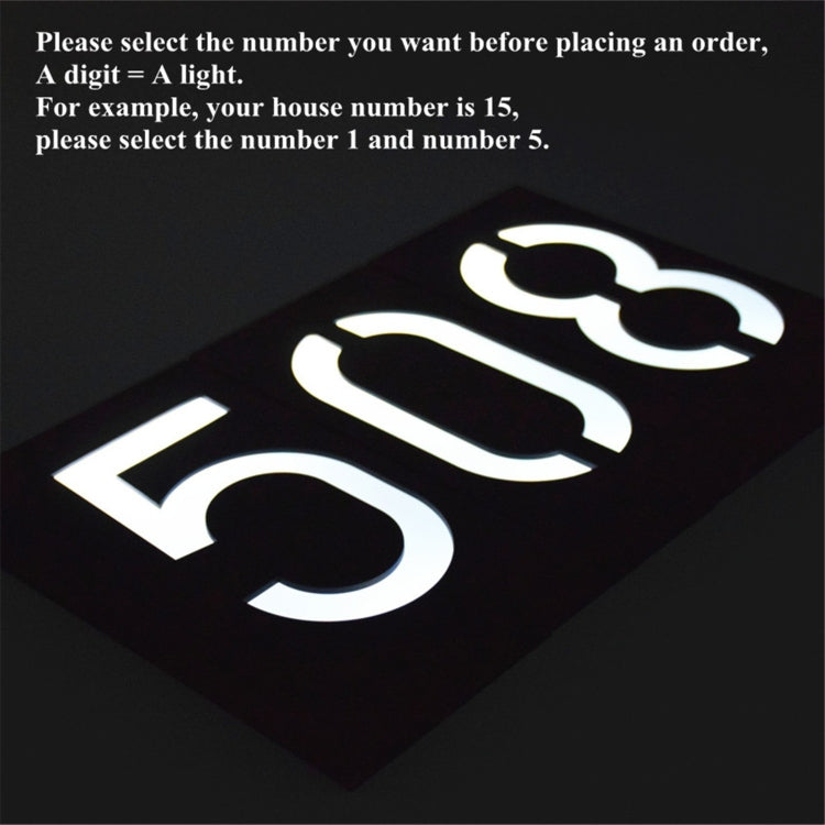 0.36W Solar Powered Wall Mount 6 LEDs Lighting Doorplate Lamp House Number Porch Lights with Solar Pannel(7)