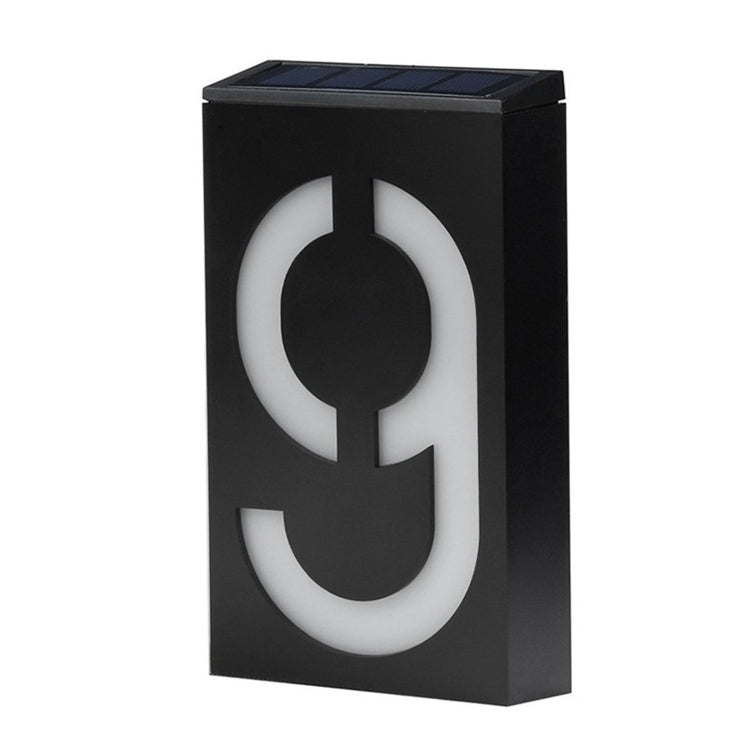 0.36W Solar Powered Wall Mount 6 LEDs Lighting Doorplate Lamp House Number Porch Lights with Solar Pannel(9)