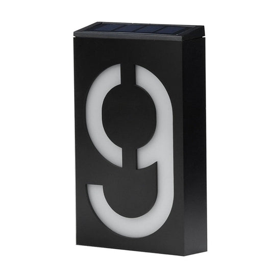0.36W Solar Powered Wall Mount 6 LEDs Lighting Doorplate Lamp House Number Porch Lights with Solar Pannel(9)