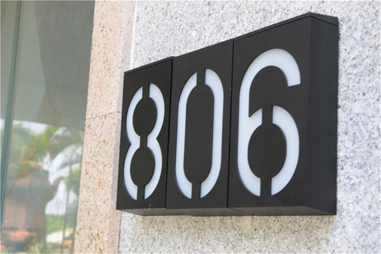 0.36W Solar Powered Wall Mount 6 LEDs Lighting Doorplate Lamp House Number Porch Lights with Solar Pannel(9)