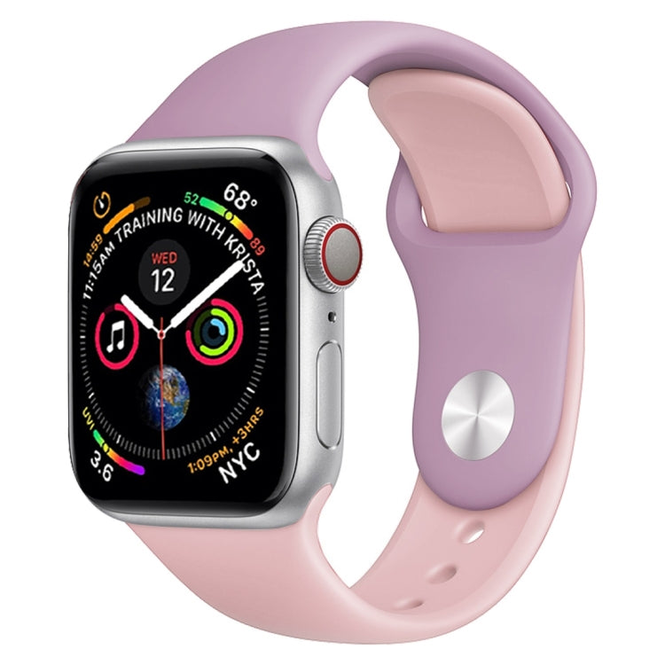Double Colors Silicone Watch Band for Apple Watch Series 3 & 2 & 1 42mm (Light Blue+Light Pink)