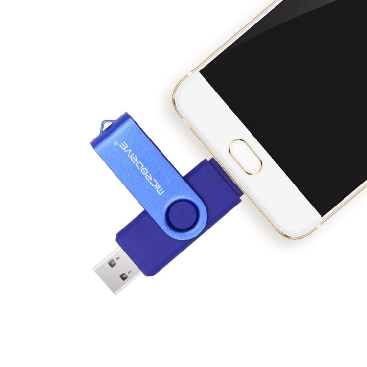 MicroDrive 64GB USB 2.0 Phone and Computer Dual-use Rotary OTG Metal U Disk, 64GB