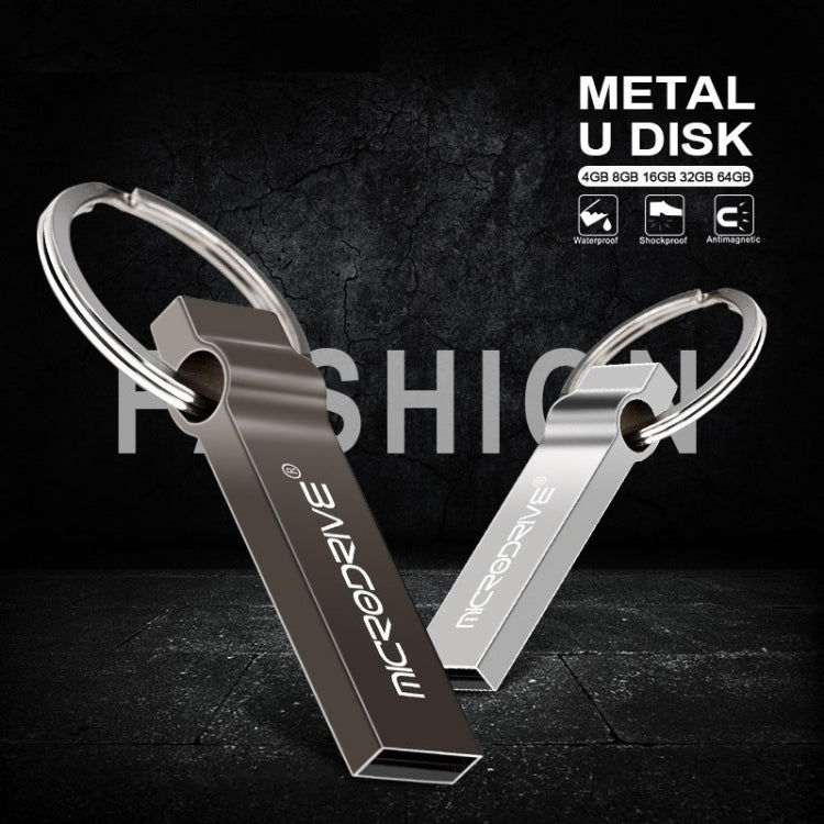 MicroDrive 8GB USB 2.0 Metal Keychain U Disk (Black)