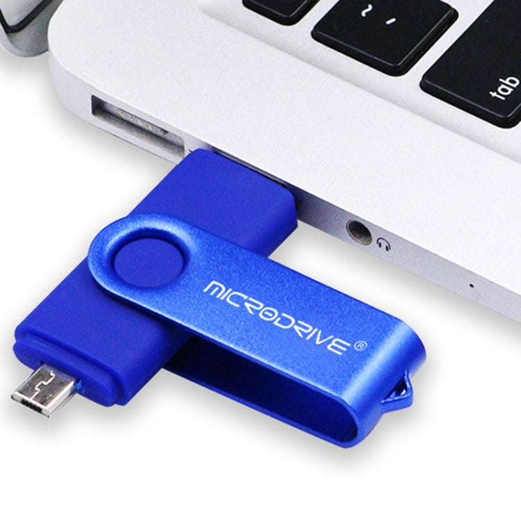 MicroDrive 32GB USB 2.0 Mobile Computer Dual-use Rotating OTG Metal U Disk (Yellow)