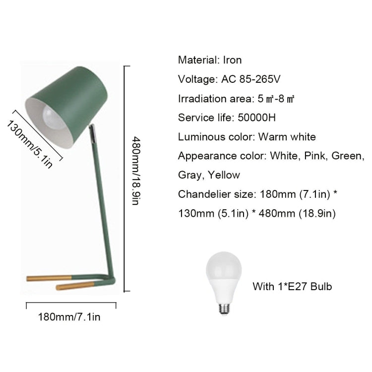 LED Eye-caring Table Lamp Modern Creative Minimalist Bedroom Bedside Lamp Student Study Table Lamp (Green)
