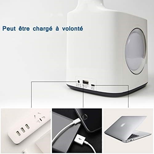 10W Touch Control 3-speed Adjustment Light DimmableEye Protection Table Lamp Coloured Night Light with Pen Holder & Alarm Clock