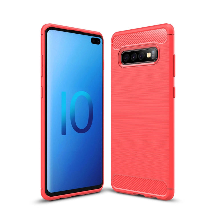 Brushed Texture Carbon Fiber TPU Case for Galaxy S10+, For Galaxy S10+ (Black), For Samsung Galaxy S10+, Galaxy S10+