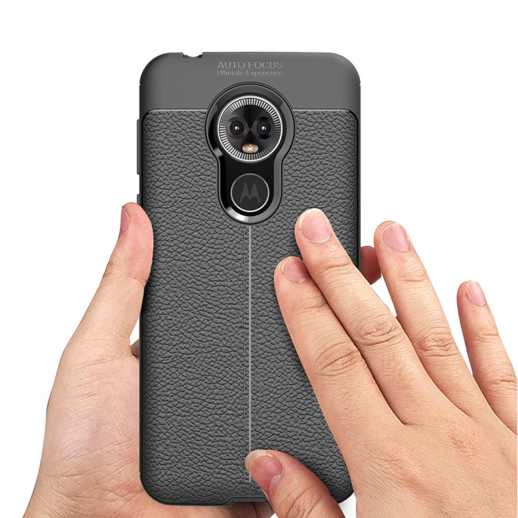 Litchi Texture TPU Shockproof Case for MOTO E6, For MOTO E6
