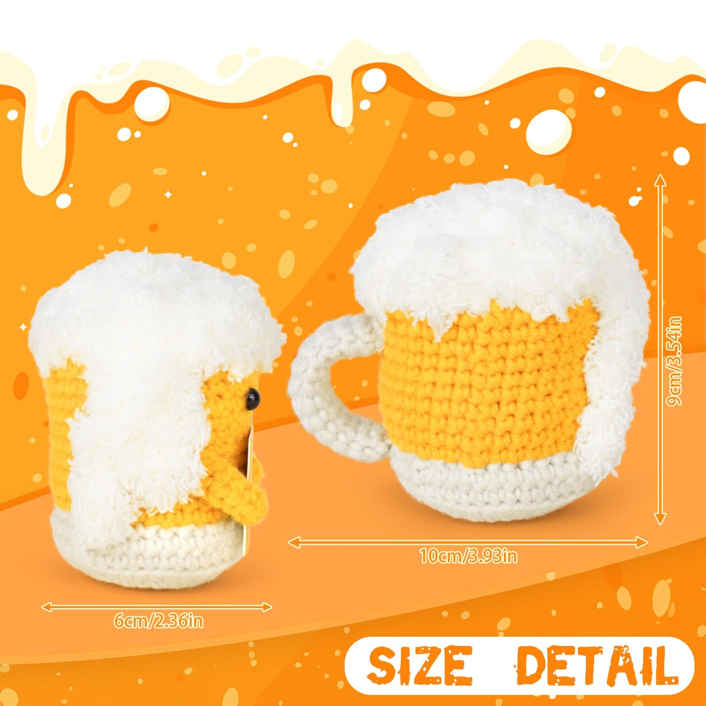 A AIFAMY Positive Beer Crochet Doll – Cute Gift & Mood Booster