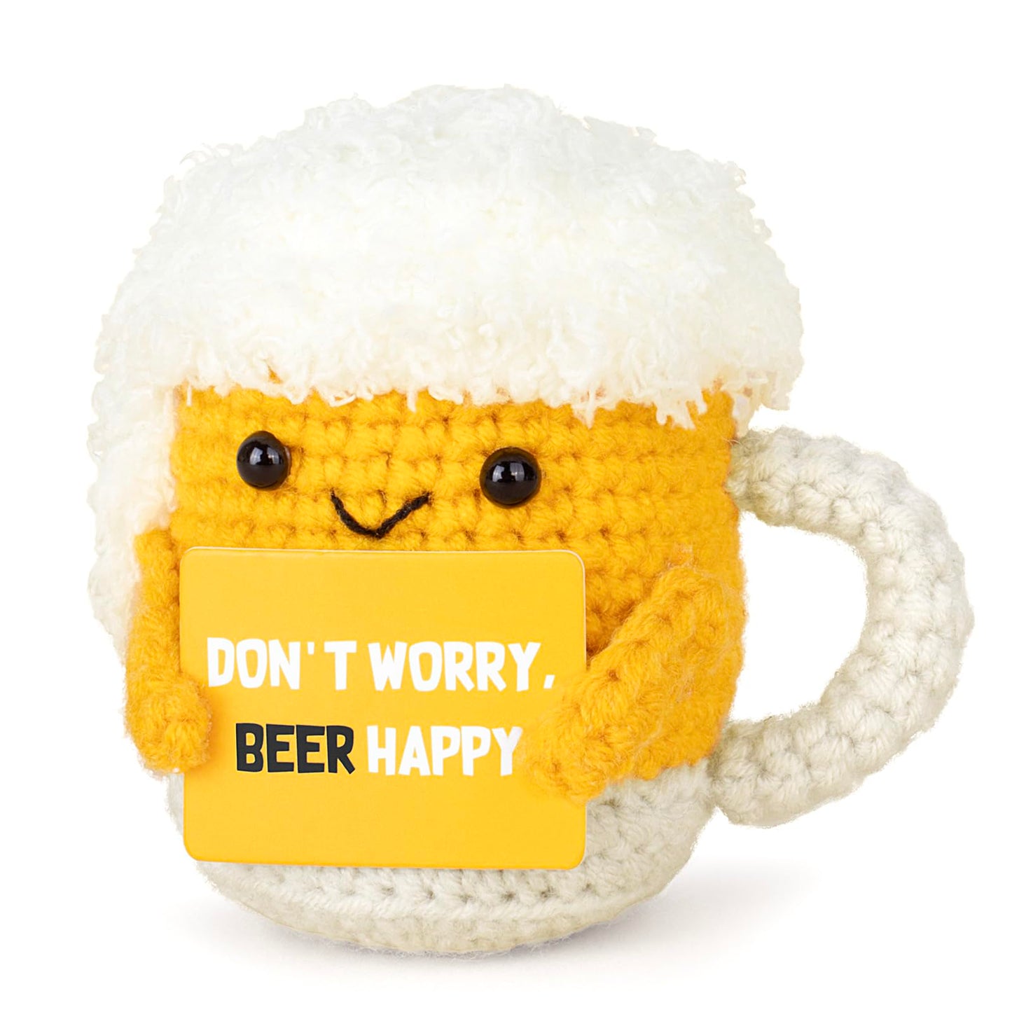 A AIFAMY Positive Beer Crochet Doll – Cute Gift & Mood Booster
