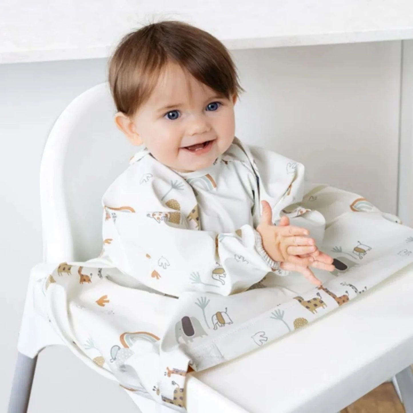 Bibado Long Sleeve Coverall Weaning Bib - Serengeti Spaghetti