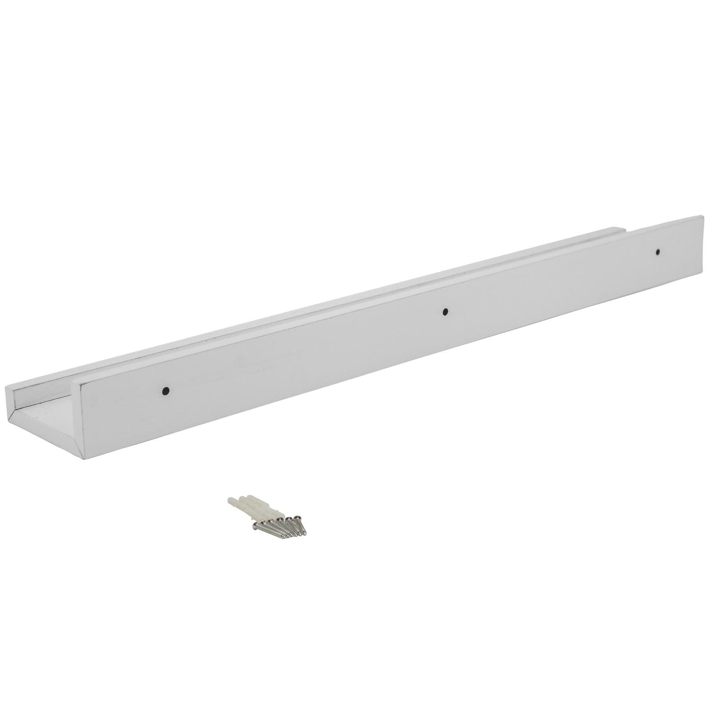 57cm White Floating Picture Ledge Shelves - Pack of Two