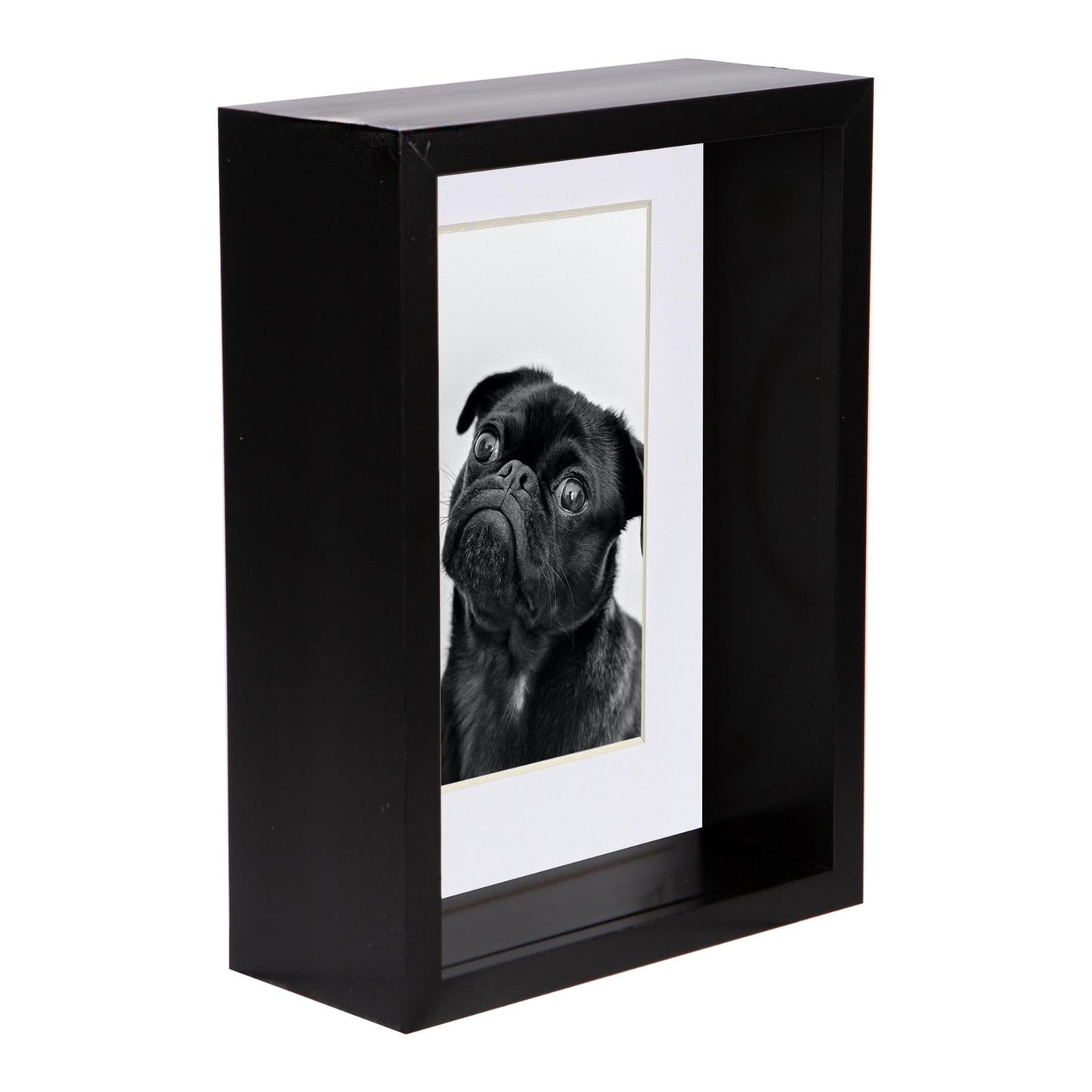 5" x 7" Black 3D Deep Box Photo Frame - with 4" x 6" Mount