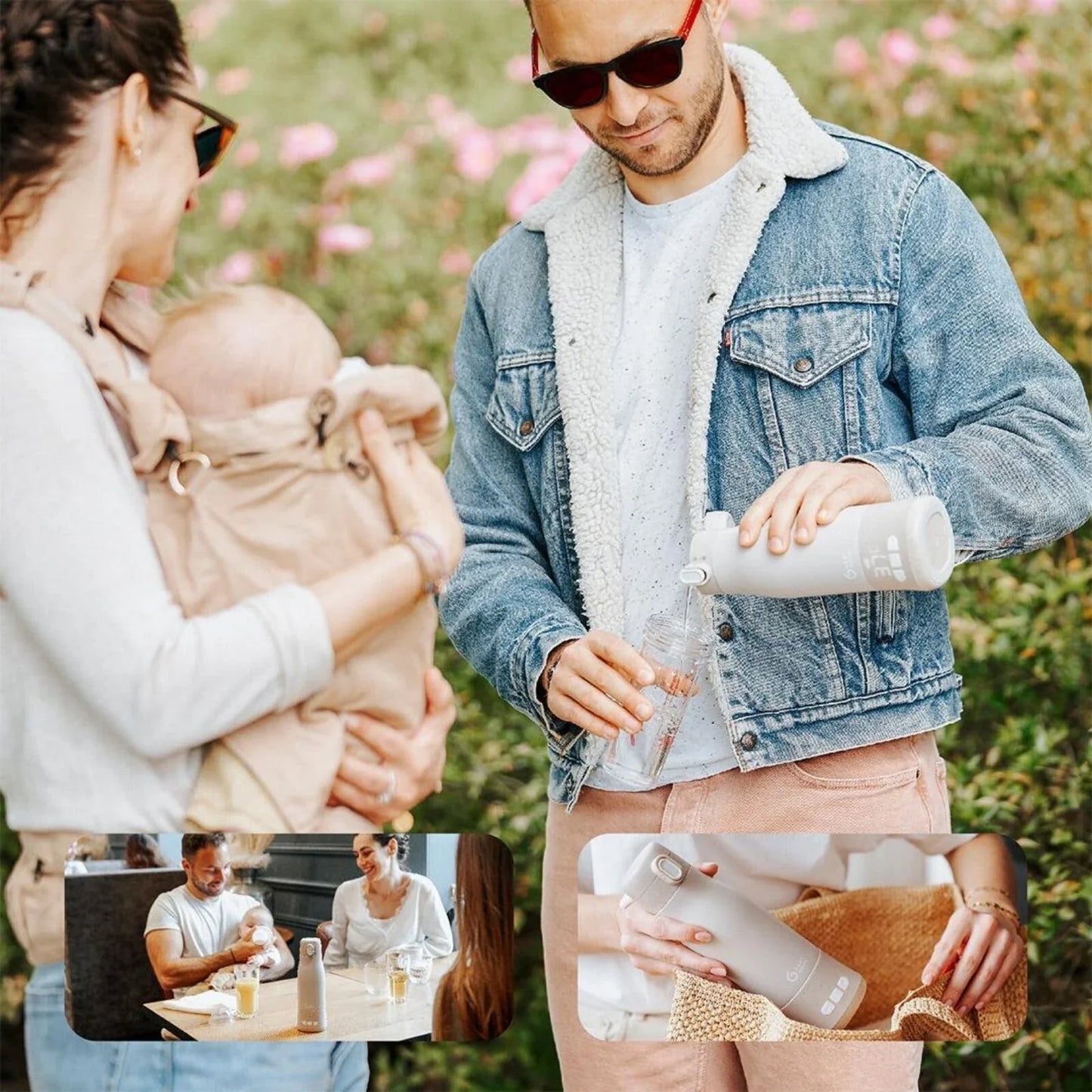 Babymoov Moov & Feed Rechargeable Travel Bottle Warmer - Mineral Beige