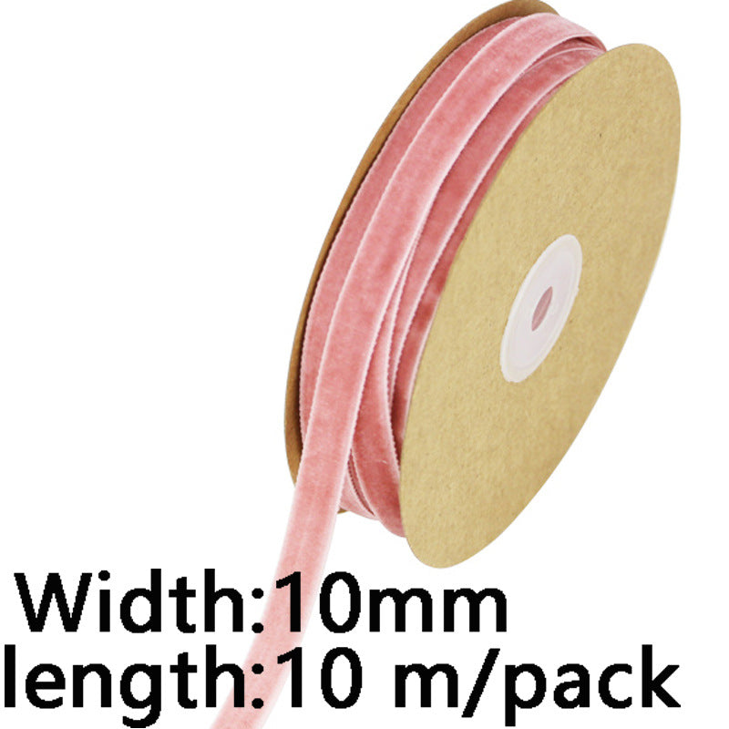 1cm Flocking Ribbon Velvet Band Single-sided Holiday Decoration