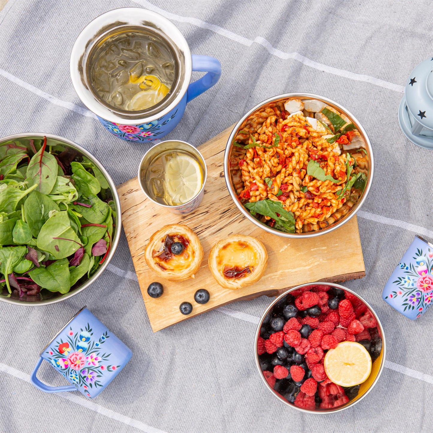 Pansy 21.5cm Stainless Steel Picnic Bowl