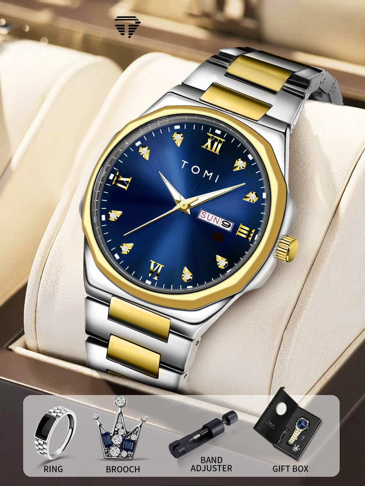 Simple Diamond Encrusted Quartz Watch Fashionable