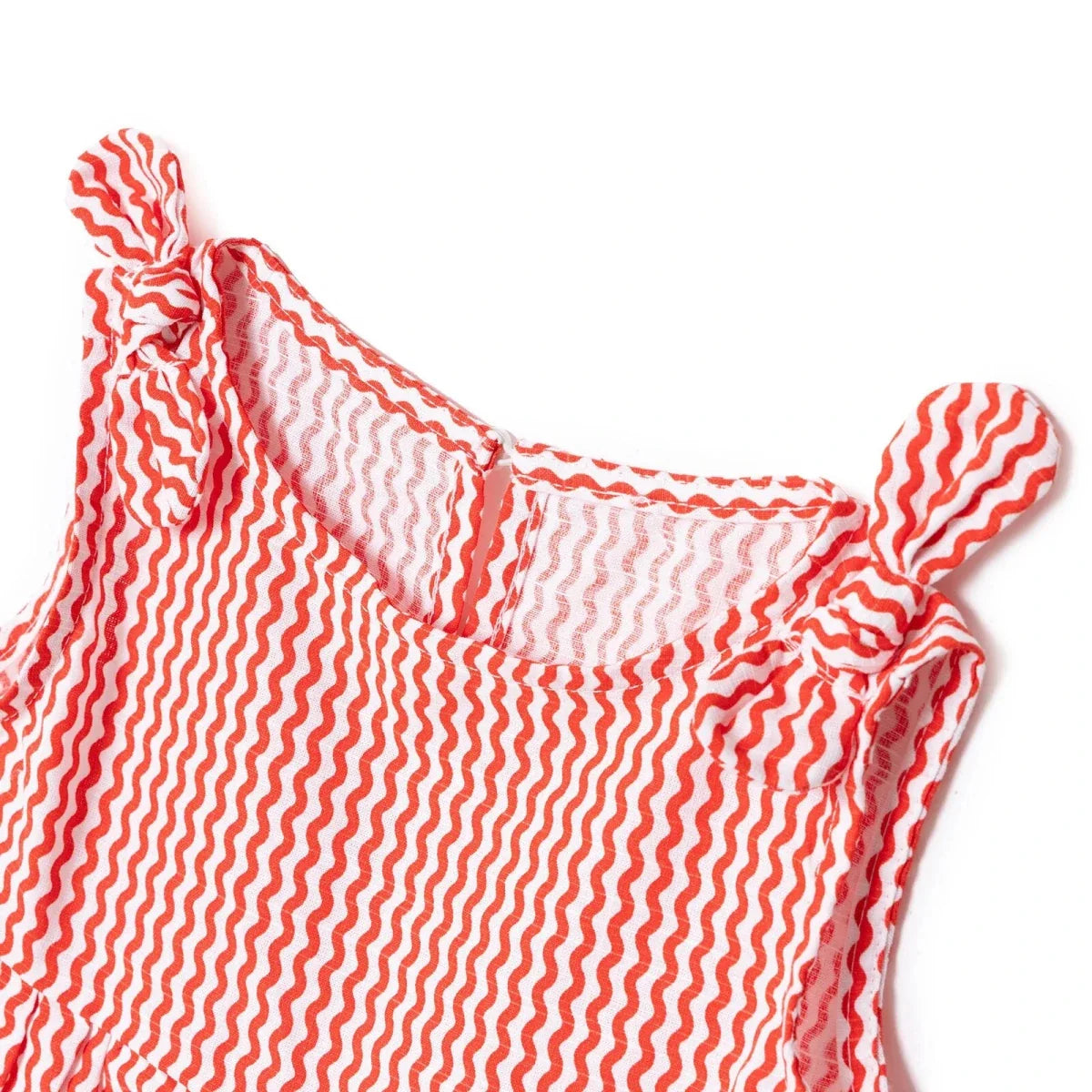 HelloBaby Girls Dress Buttoned Berry Belle Crew Neck Strappy - Coral Printed