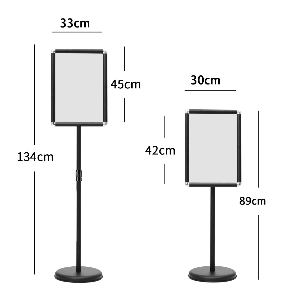 A3 Adjustable Poster Stand with Adjustable Height and 360° Rotation-Black