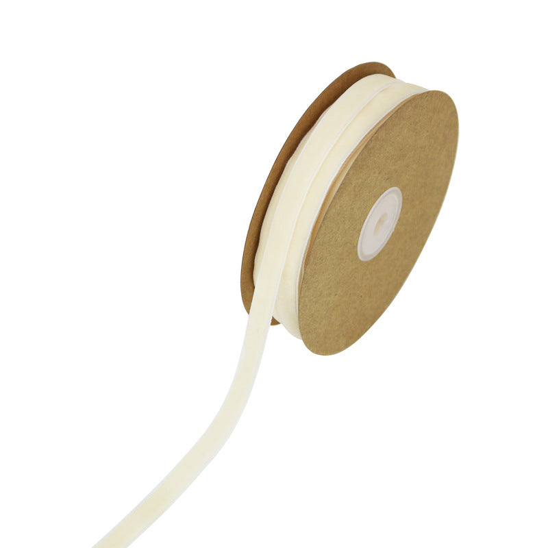 1cm Flocking Ribbon Velvet Band Single-sided Holiday Decoration