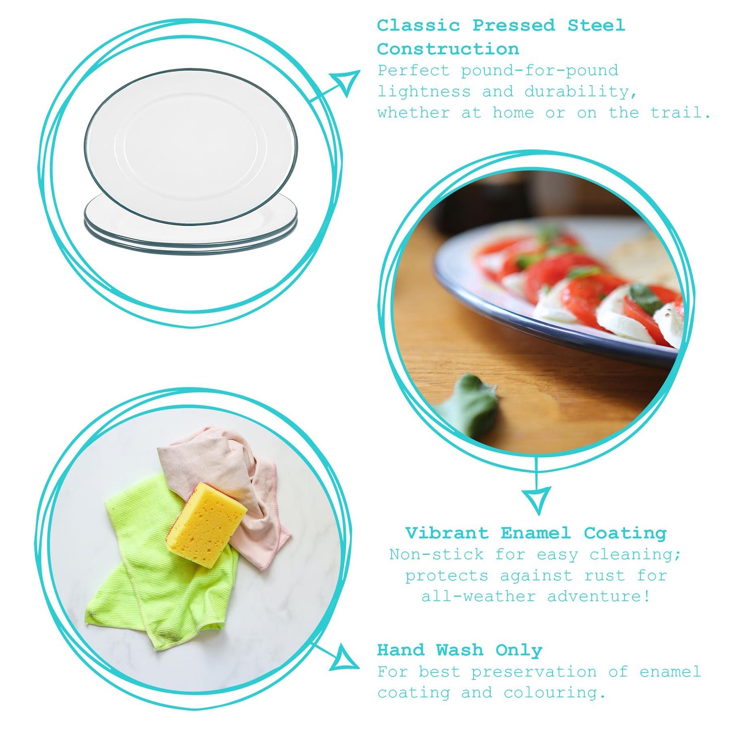 White Enamel Serving Platter - 30cm x 22cm