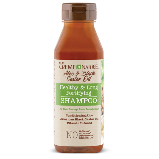 Creme of Nature Aloe & Black Castor Oil Fortifying Shampoo for Stronger, Longer Hair 12 oz / 355 ml