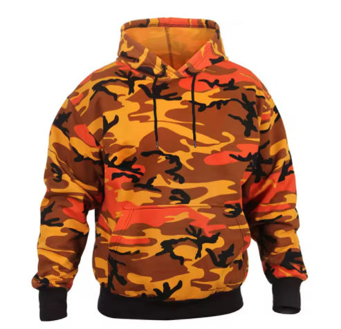 Men's Casual Camo Hoodie - Loose Fit Pullover with Hood
