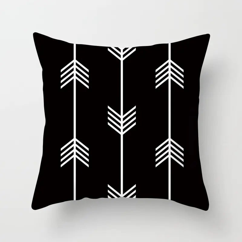 Yellow & Black Geometric Pillow Cover – Modern Abstract Cushion Case 45×45cm