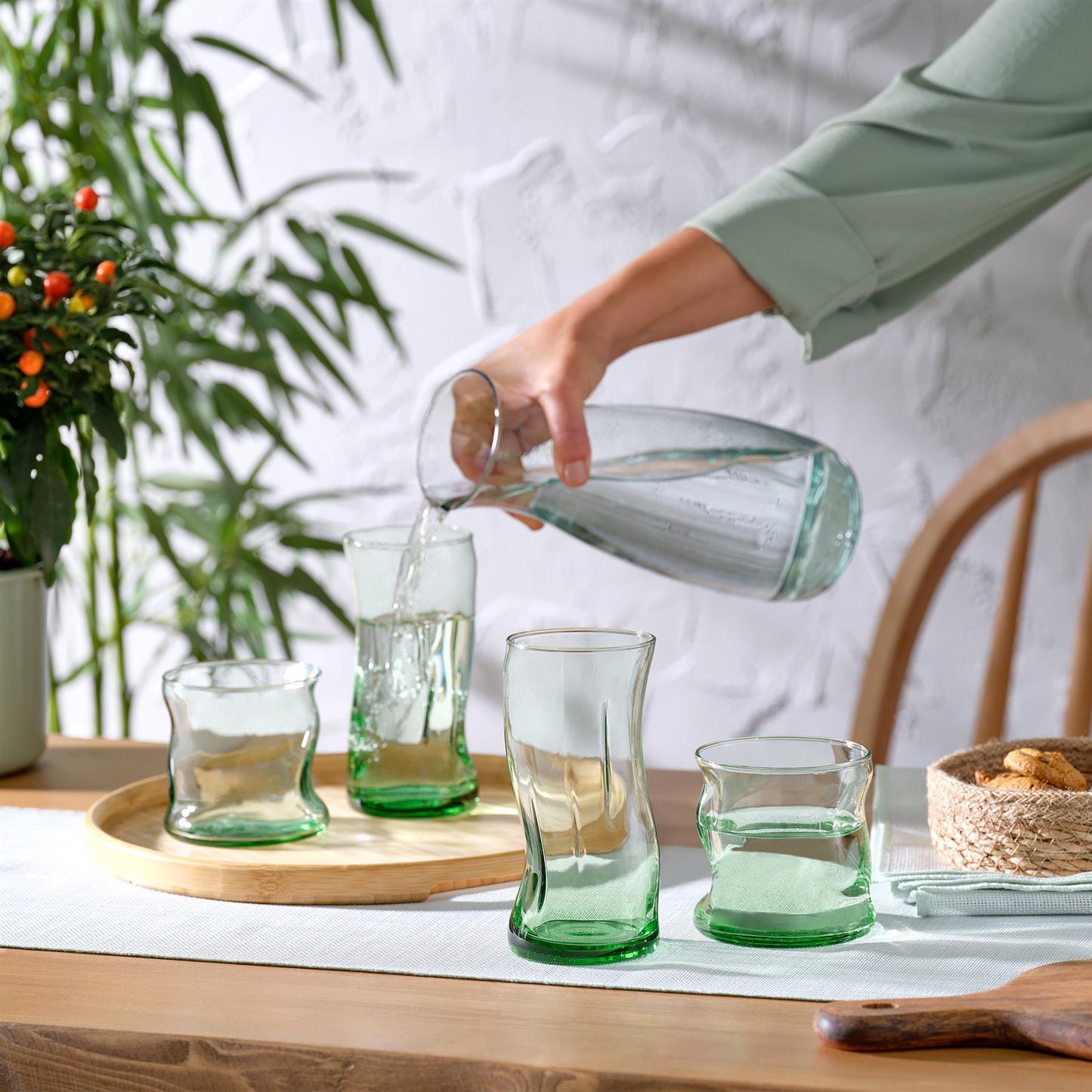 340ml Aware Amorf Recycled Glass Tumblers - Green - Pack of Four