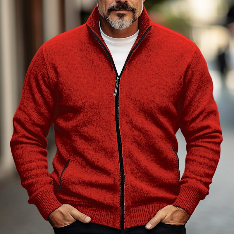 Men's Fleece-lined Thickened Sweater Trendy Sweater