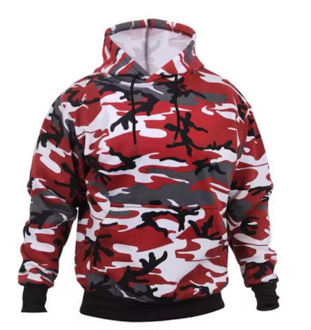 Men's Casual Camo Hoodie - Loose Fit Pullover with Hood
