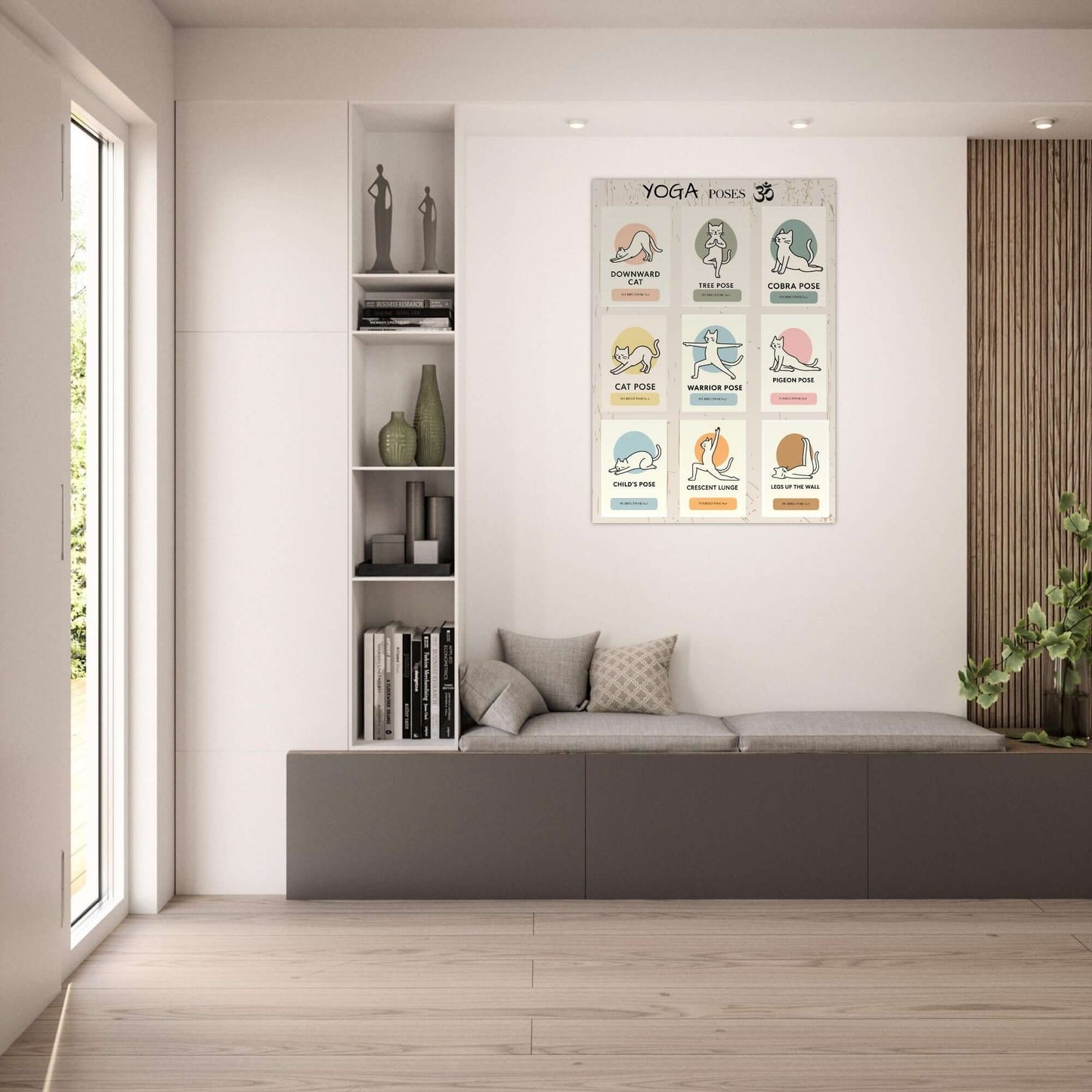 Funny Cat Yoga Wall Art