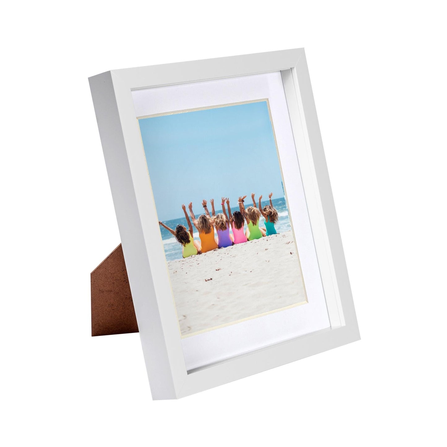 8" x 10" White 3D Box Photo Frame with 5" x 7" Mount