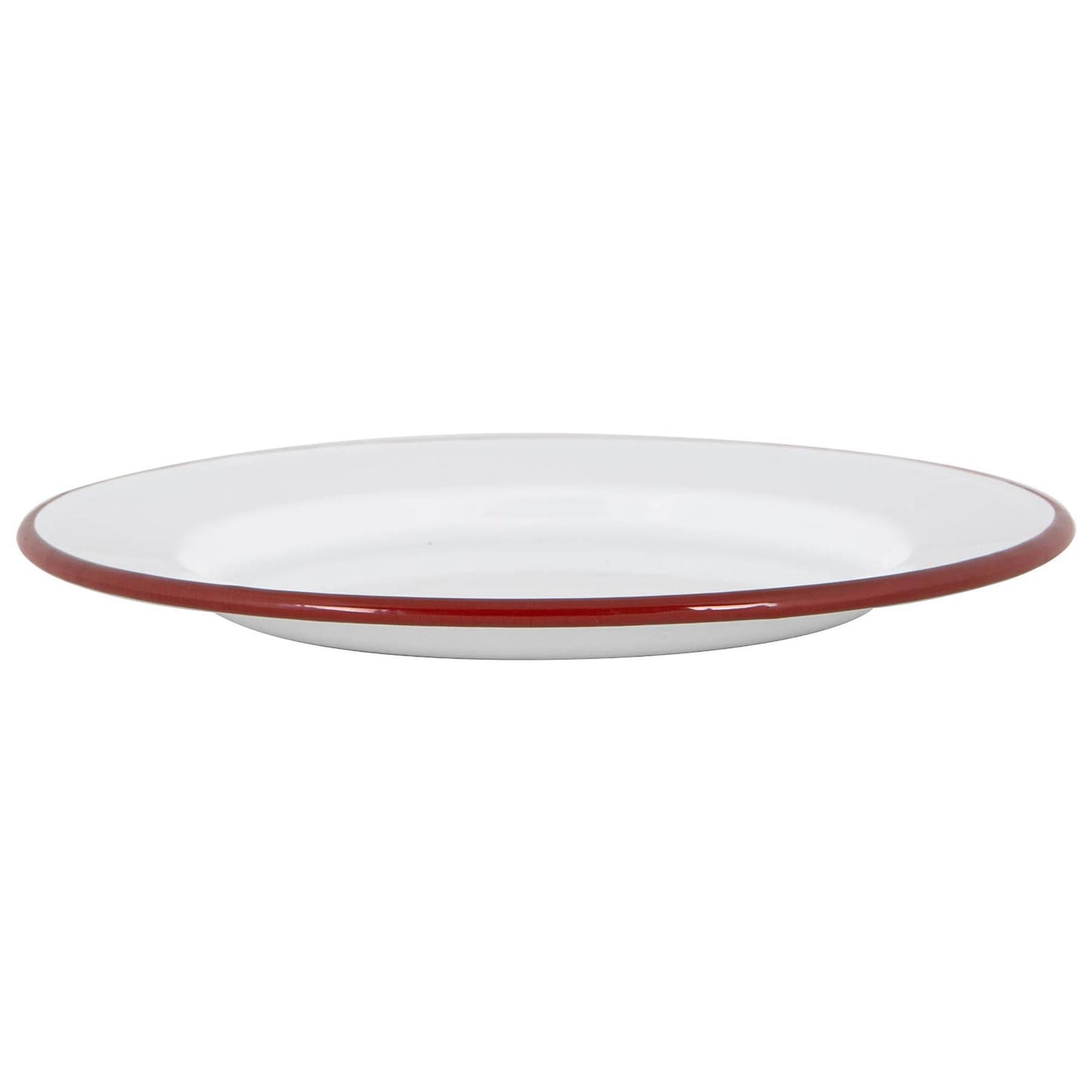 25.5cm White Enamel Dinner Plates - Pack of Six