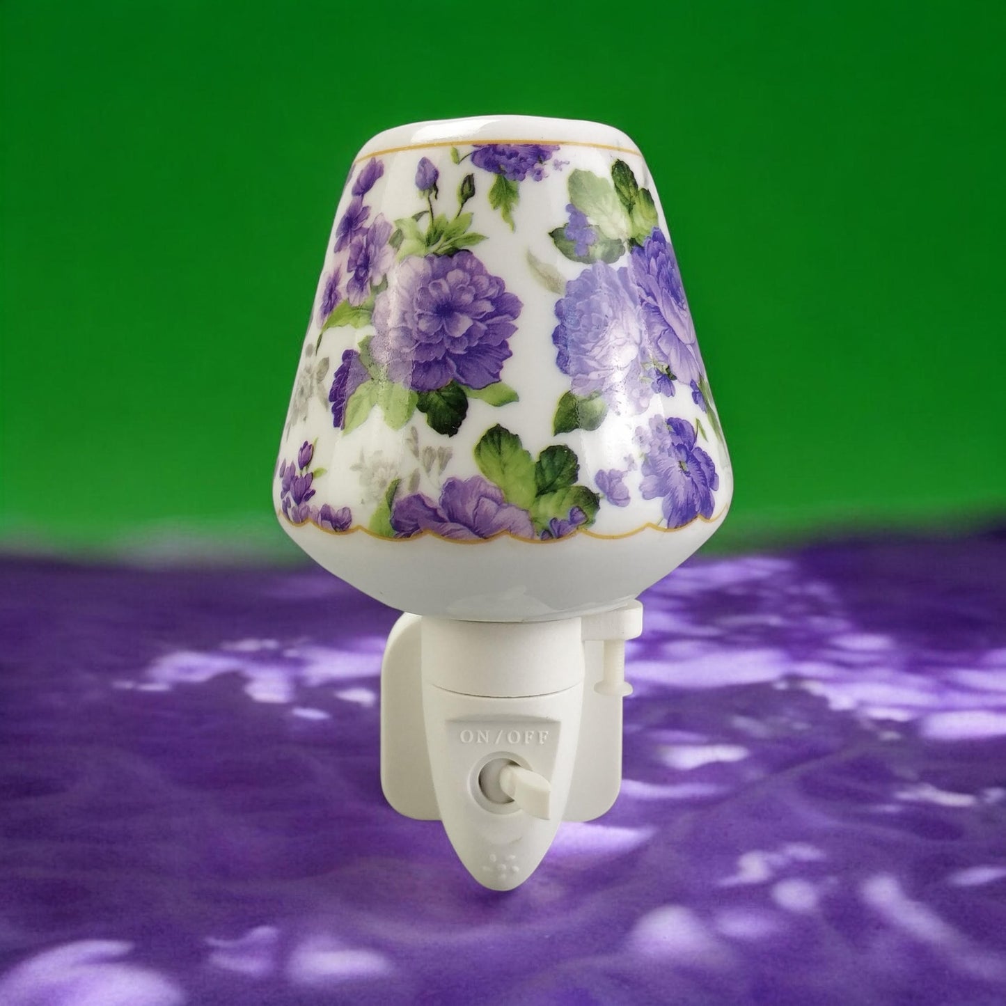 8 INCH FLORAL LED NIGHTLIGHT PURPLE FLOWERS