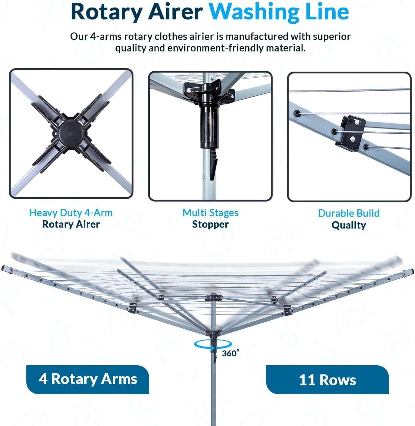 60M Rotary Airer Dryer Cover  Metal Spike