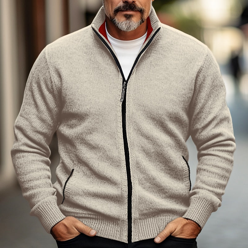 Men's Fleece-lined Thickened Sweater Trendy Sweater