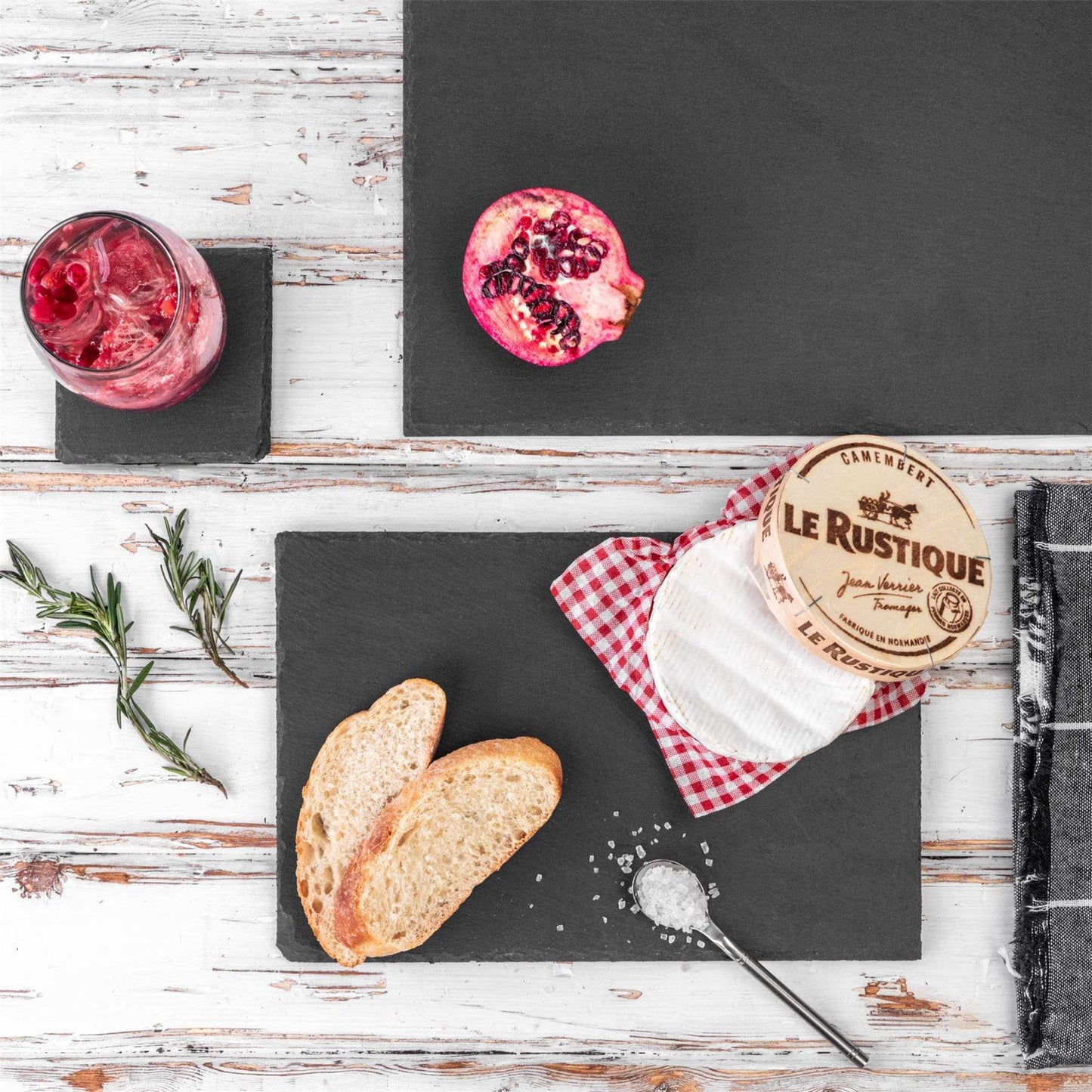13pc Black Rectangle Slate Placemats Set
