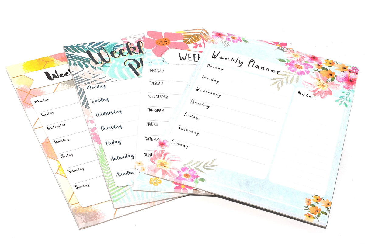 Compact - 1x A4 Flowers Layout Weekly Planner Pad Design at Random