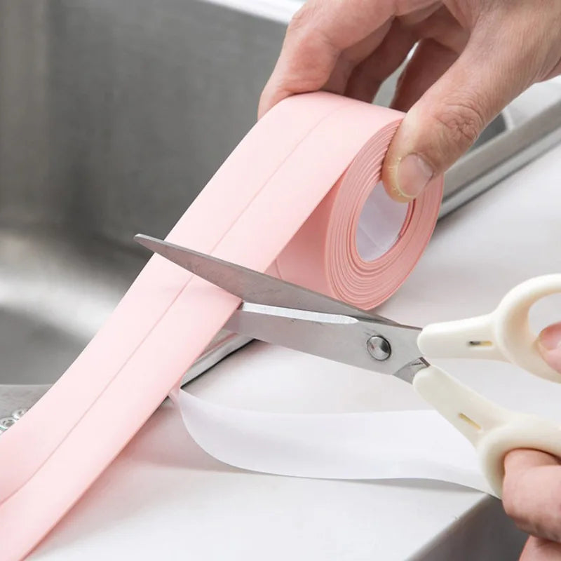 3.2M Self-adhesive Sealing Tape PVC Oil-Proof Kitchen Sink Edge Caulk Tape Waterproof Bathroom Toilet Corner Wall Sticker