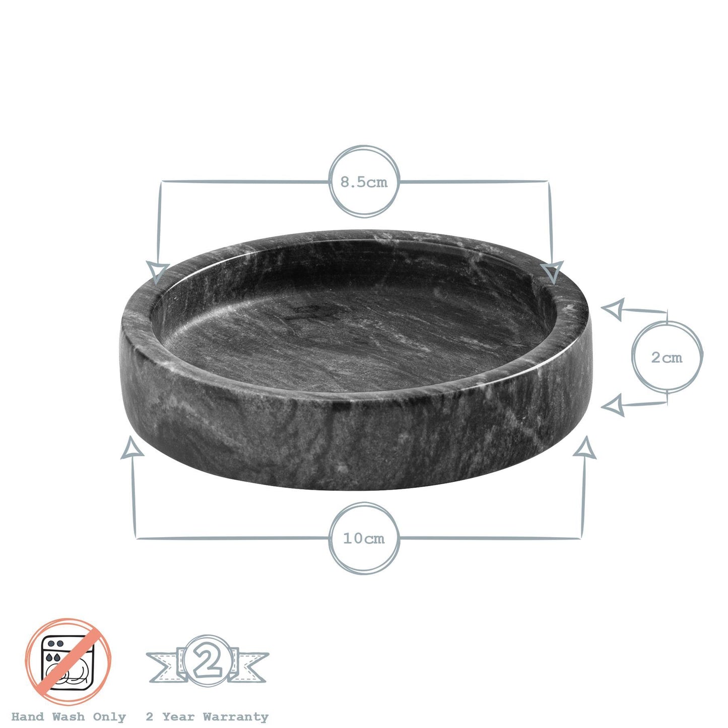 2pc Marble Wine Cooler & Coaster Set