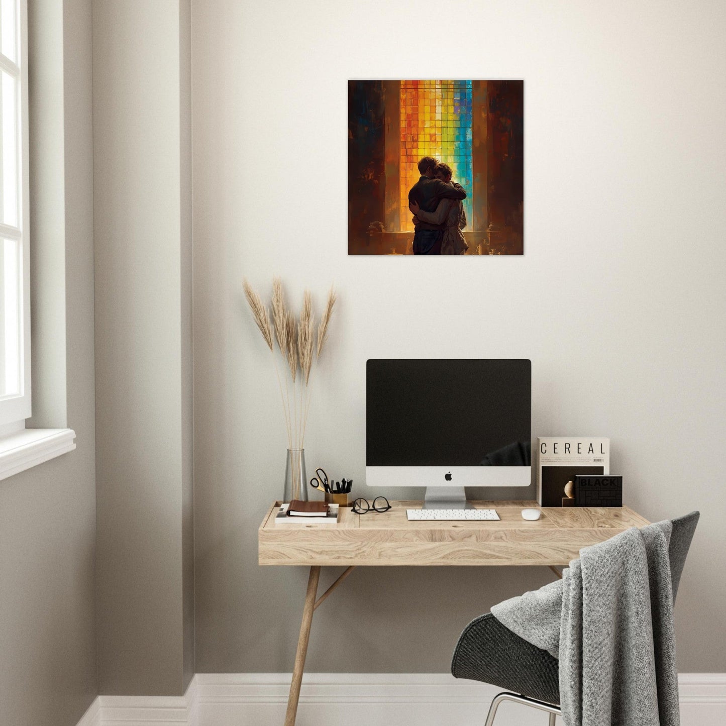 Rainbow Window Poster – Love and Unity Art Print - Vibrant Wall Decor