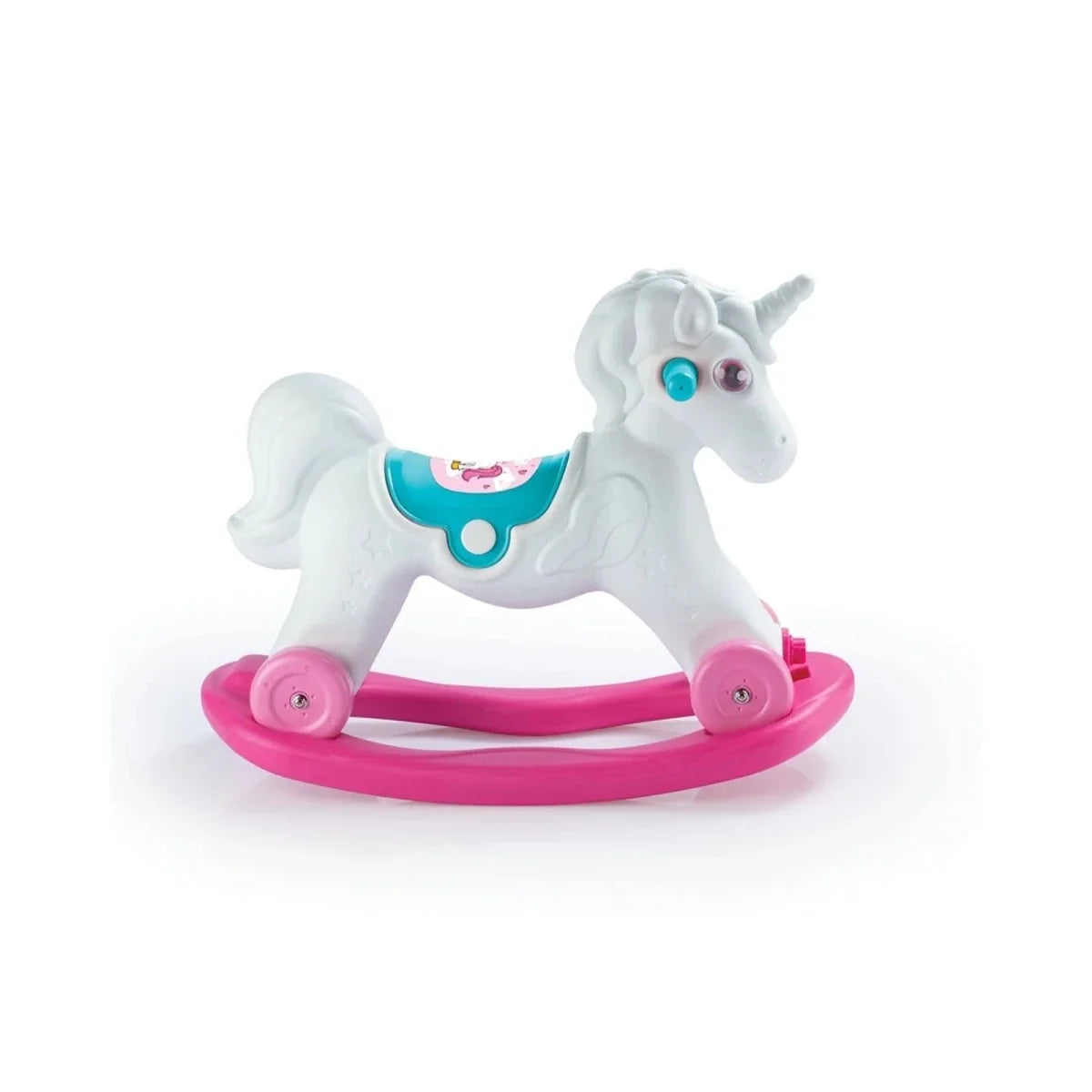Dolu Unicorn Rocking Horse with Wheels - Pink